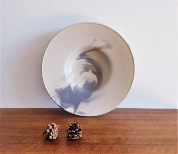 AnyesAttic Ceramic Rosenthal Studio Line, XL Queensberry Marble Sculptural Ceramic Dish, 1980s West German