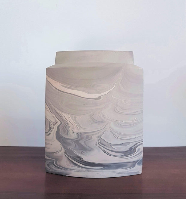 Rosenthal Ceramic Rosenthal Studio Line, XL Queensberry Marble Sculptural Ceramic Vase, 1980s West German