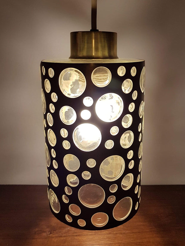 Rupert Nikoll Lighting 1960s Austrian Rupert Nikoll Rare Mid Century Modern Patinated Brass and Bubble Glass Pendant Lamp