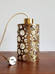Rupert Nikoll Lighting 1960s Austrian Rupert Nikoll Rare Mid Century Modern Patinated Brass and Bubble Glass Pendant Lamp