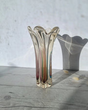 Narumi Glass Glass Sanyu Glassworks Narumi Fantasy Series Rainbow Sommerso Abstract Orchid Bud Vase, 1960s-70s