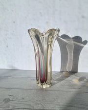 Narumi Glass Glass Sanyu Glassworks Narumi Fantasy Series Rainbow Sommerso Abstract Orchid Bud Vase, 1960s-70s