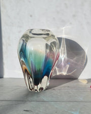 Narumi Glass Glass Sanyu Glassworks Narumi Fantasy Series Rainbow Sommerso Handblown Abstract Balloon Vase, 60s-70s