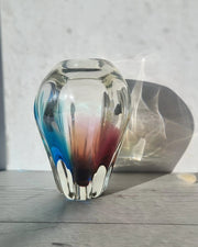 Narumi Glass Glass Sanyu Glassworks Narumi Fantasy Series Rainbow Sommerso Handblown Abstract Balloon Vase, 60s-70s