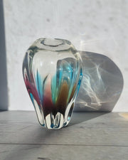 Narumi Glass Glass Sanyu Glassworks Narumi Fantasy Series Rainbow Sommerso Handblown Abstract Balloon Vase, 60s-70s