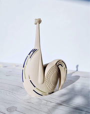 AnyesAttic Ceramic Scandinavian Studio Pottery, Mid-Century Sculptural Abstract Chicken Bisque Ceramic Figure