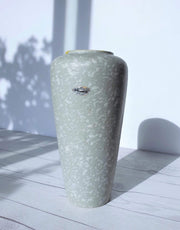 AnyesAttic Ceramic Scheurich Grey and White Dapple Lava and Yellow Ceramic Vase, West German Pottery, 1960-62