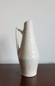 Scheurich Keramik Ceramic 1970s West German Scheurich White Foam Fat Lava Ceramic Pitcher Vase by Heinz Siery