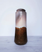 AnyesAttic Ceramic Scheurich Keramik, Chestnut Marble, Pale Blue, Foam Drip Glaze Ceramic Column Vase, W. German, 1970s