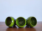 AnyesAttic Ceramic Set of 5 Hutschenreuther by Renee Neue, Green, Blue and Black Ceramic Dishes, 1970s, West German