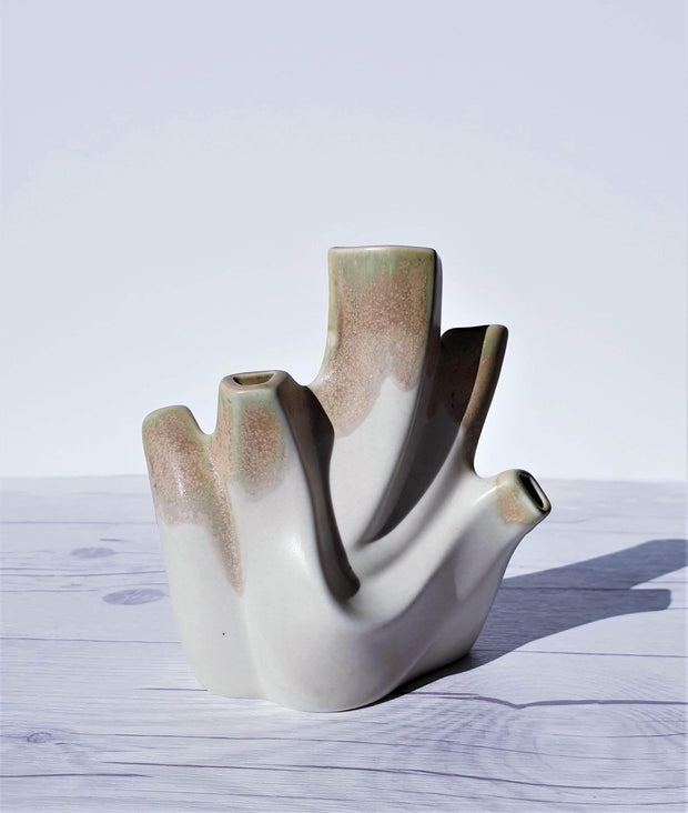 AnyesAttic Ceramic Sgrafo Modern 'Korallen' Series by Peter Müller Sculptural Op Art Ceramic Vase | 1960s - 70s