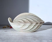 Shorter and Son Ceramic Shorter and Son, Stylised Art Deco Clam Shell Tureen Dish in Marble Grey-Blue Palette, 1920s-30s