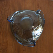 Skrdlovice Glass Glass 1970s Czech Skrdlovice Tricorn Art Glass Iridescent Blue and Green Glass Dish - att. to Jan Beranek