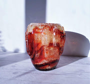 AnyesAttic Glass Sochi TPK Mid Century Modernist Foam Pulegoso 'Carnelian Crystal Geode' Plexiglass Vase, USSR | Rare