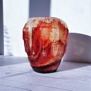 AnyesAttic Glass Sochi TPK Mid Century Modernist Foam Pulegoso 'Carnelian Crystal Geode' Plexiglass Vase, USSR | Rare