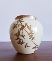 Spode Copeland Porcelain Collectors: Antique c.1875-90 British Spode Copeland Victorian Japonism Gold Relief and Cream Vase