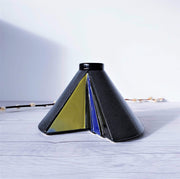 AnyesAttic Ceramic Steuler Design Keramik | Memphis Style, Striking Postmodern Sliced Conical Vase | 1980s, Rare