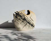Steuler Keramik Ceramic Japanese Postmodern Brutalist Toyo Ito Style, Architectural Ceramic Studio Vase, 1980s