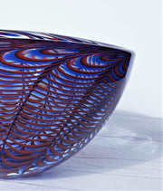 AnyesAttic Glass Studio Ahus Sweden by Hanne Dreutler Optical Art Sculpted Art Glass Bowl, Signed and Dated