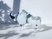 AnyesAttic Glass Svoboda Karlov by Jaroslav Svoboda Modernist Bull Art Glass Sculpture | 1990s, Czech, Labelled