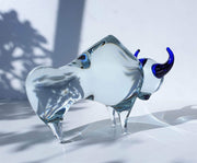 AnyesAttic Glass Svoboda Karlov by Jaroslav Svoboda Modernist Bull Art Glass Sculpture | 1990s, Czech, Labelled