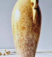 Sylvac Pottery Ceramic SylvaC Art Deco Twin-Eared Vase, Demerara Latte Marble Palette Glaze, British, 1940s