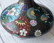 Asian Art Metals Takahara Komajiro Cloisonne Bud Vase, Kyoto-Jippo ware, Late Meiji Era, Japanese, Antique