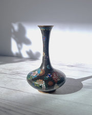 Asian Art Metals Takahara Komajiro Cloisonne Bud Vase, Kyoto-Jippo ware, Late Meiji Era, Japanese, Antique