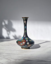 Asian Art Metals Takahara Komajiro Cloisonne Bud Vase, Kyoto-Jippo ware, Late Meiji Era, Japanese, Antique