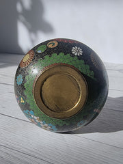 Asian Art Metals Takahara Komajiro Cloisonne Bud Vase, Kyoto-Jippo ware, Late Meiji Era, Japanese, Antique