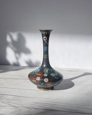 Asian Art Metals Takahara Komajiro Cloisonne Bud Vase, Kyoto-Jippo ware, Late Meiji Era, Japanese, Antique