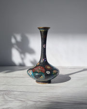 Asian Art Metals Takahara Komajiro Cloisonne Bud Vase, Kyoto-Jippo ware, Late Meiji Era, Japanese, Antique