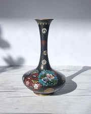 Asian Art Metals Takahara Komajiro Cloisonne Bud Vase, Kyoto-Jippo ware, Late Meiji Era, Japanese, Antique