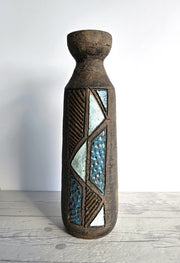 Tilgmans Keramik Ceramic Tilgmans Keramik, Swedish Mid Century Modernist Sgraffito Sculptural Bottle Vase, 1960s-70s