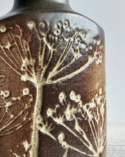 Tremaen Ceramic Tremaen Studio Pottery, Cow Parsley Series, Sculptural Cornish Ceramic Lamp Base, 1984-1988, British