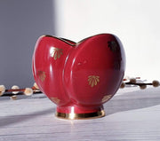 Upsala Ekeby Porcelain Arthur Percy for Gefle Upsala Ekeby, Rubin Series Art Deco Red and Gold Vase, 1930s Swedish