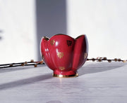 Upsala Ekeby Porcelain Arthur Percy for Gefle Upsala Ekeby, Rubin Series Art Deco Red and Gold Vase, 1930s Swedish