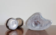 Vas Vitreum Glass Glass Vas Vitreum Glassworks Biomorphic Frosted White and Iridescent Carafe and Glasses Set, 1980s, Swedish