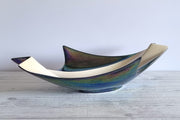 Verceram Ceramic Verceram Ceramique, Mid Century Iridescent Manta Ray Glaze Centrepiece, France 1950s-60s