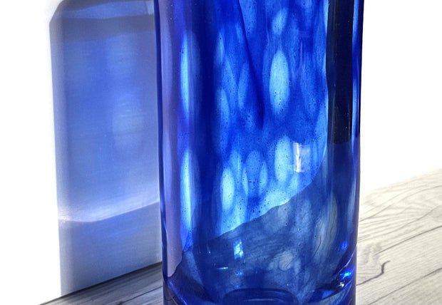 Kosta Boda Glass Glass Vicke Lindstrand 'Colora' series for Kosta, Modernist Lapis and Cobalt Blue Vase, 1950s