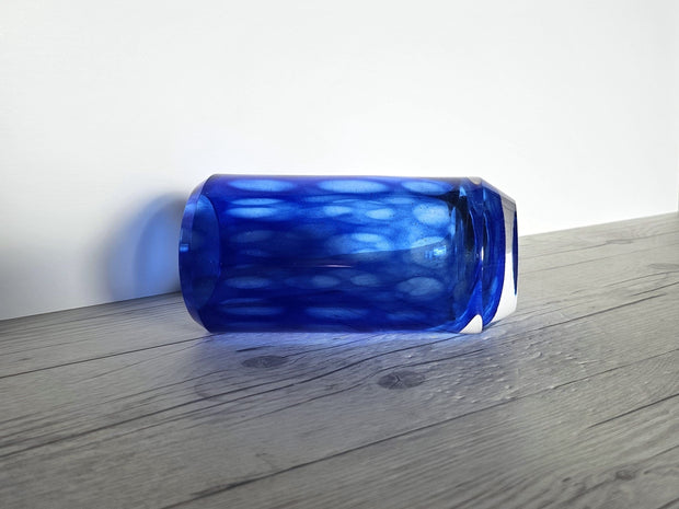 Kosta Boda Glass Glass Vicke Lindstrand 'Colora' series for Kosta, Modernist Lapis and Cobalt Blue Vase, 1950s