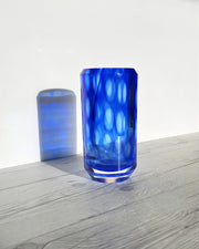 Kosta Boda Glass Glass Vicke Lindstrand 'Colora' series for Kosta, Modernist Lapis and Cobalt Blue Vase, 1950s