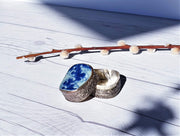 AnyesAttic Metals Vintage Chinese Blue and White Porcelain Shard in Silver Plate Trinket Box