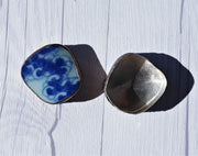 AnyesAttic Metals Vintage Chinese Blue and White Porcelain Shard in Silver Plate Trinket Box