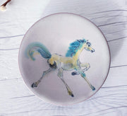 AnyesAttic Ceramic Vintage Dutch Studio Pottery Hand Painted / Illustrated Horse and Carriage Wall Plates | Signed