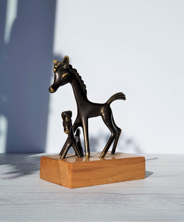 AnyesAttic Metals Walter Bosse for Hertha Baller Mid Century Modern Brass Horse Figurines, 1950s - 60s, Austrian