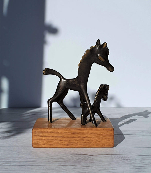 AnyesAttic Metals Walter Bosse for Hertha Baller Mid Century Modern Brass Horse Figurines, 1950s - 60s, Austrian