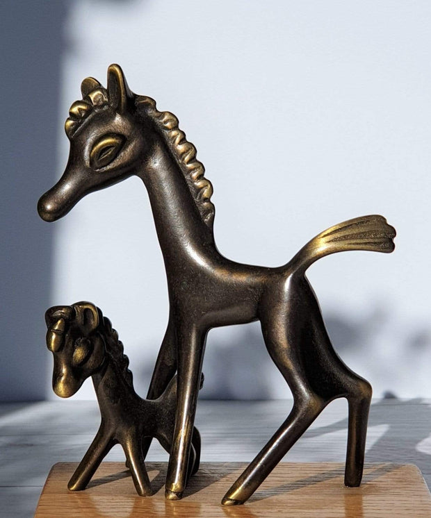 AnyesAttic Metals Walter Bosse for Hertha Baller Mid Century Modern Brass Horse Figurines, 1950s - 60s, Austrian