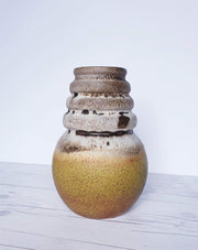 AnyesAttic Ceramic West German Pottery Fat Lava and Matte Foam Scheurich Golden Ball Ceramic Vase, 1970s, Nr. 269-22