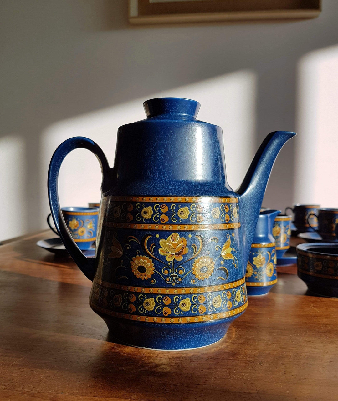 Mid-century Indian Blue Coffee Teapot offers Winterling Schwarzenbach Bavaria Germany